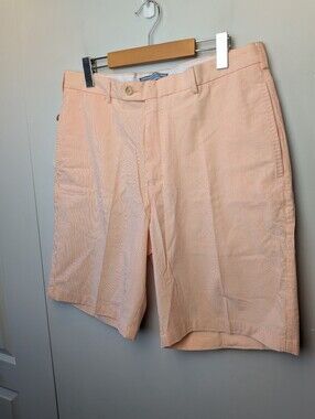 NWT PETER MILLAR Golf Men Stripes Short 100% Pima Cotton Made In Peru size 34